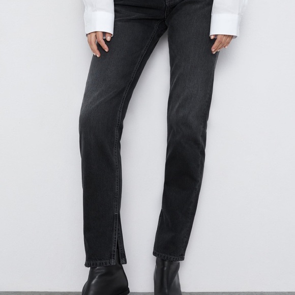 Zara Twilight black Premium jeans w side vents hem - Picture 4 of 7